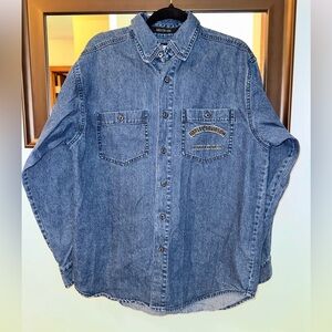 VINTAGE HARLEY DAVIDSON ORIGINAL JEAN JACKET/SHIRT Size Medium
